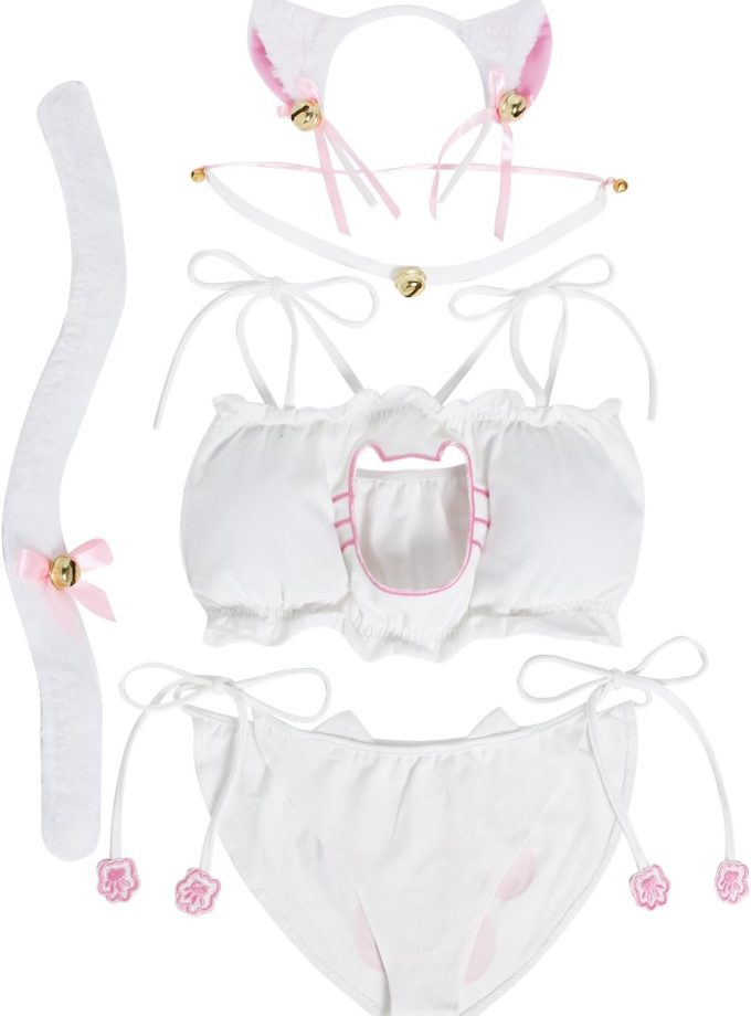 Women's Cosplay Lingerie Set Kitten Keyhole Cute Sexy Outfit